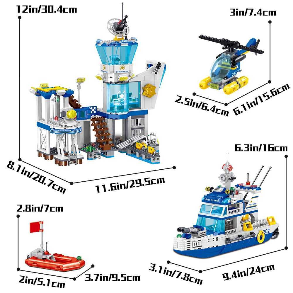 Police Station Building Blocks Set with Helicopter, Search & Speed Boat STEM Toys for Boys Girls Ages 6 and Up - 2024 Edition (Y240731) dh3628137