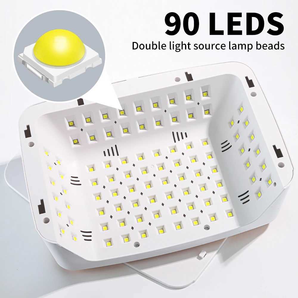 380W Professional Nail Dryer 90 Leds Nail Dryer UV Lamp for Curing All Gel Nail Polish Motion Sensing Manicure PedicureCL2400806