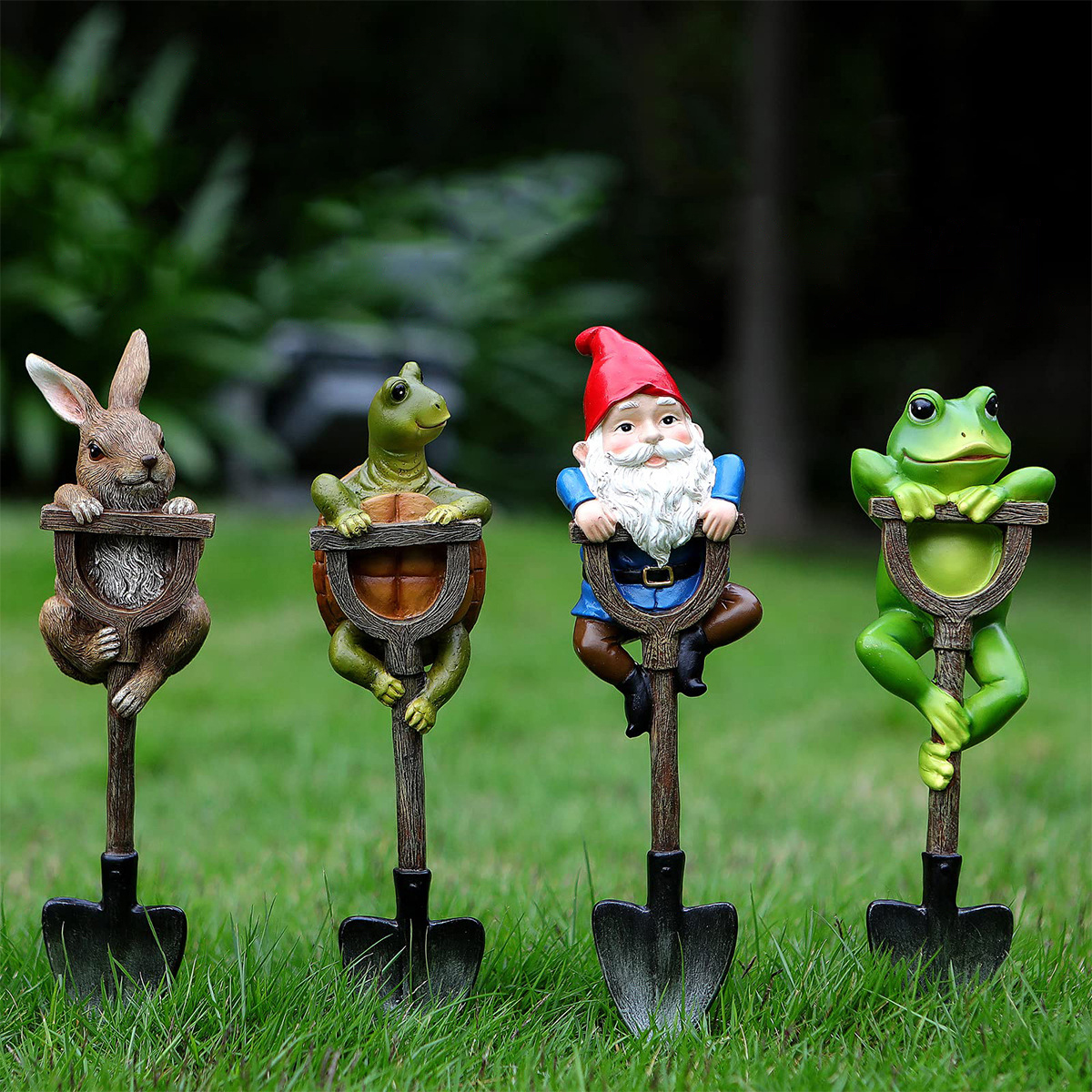 New creative frog rabbit turtle gnome shovel outdoor garden craft decorations ornaments