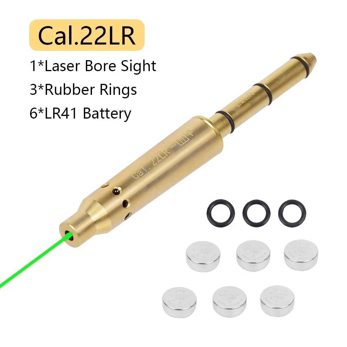 Tactical Green Red Laser Boresighter .223Rem 9mm .177 22LR .38spl Cal Laser Bore Sight End Barrel for Revolvers Pistols Rifle B240801