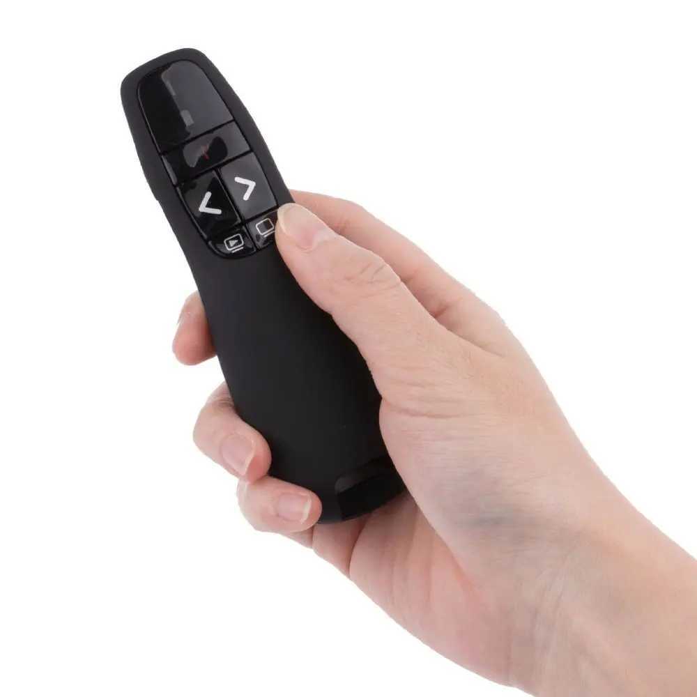 JSHFEI 5mw Wireless Presenter Red Laser Pointer R400 2.4Ghz USB PPT Remote Control for Powerpoint Presentation B240801