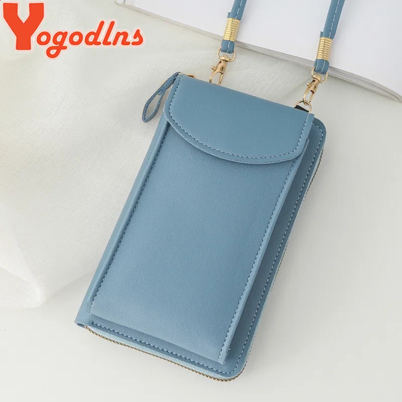 Yogodlns Casual Cellphone Crossbody Bag For Women PU Leather Shoulder Multifuncion Messenger Handbag Flap Lady Pouch Bolsos 240731