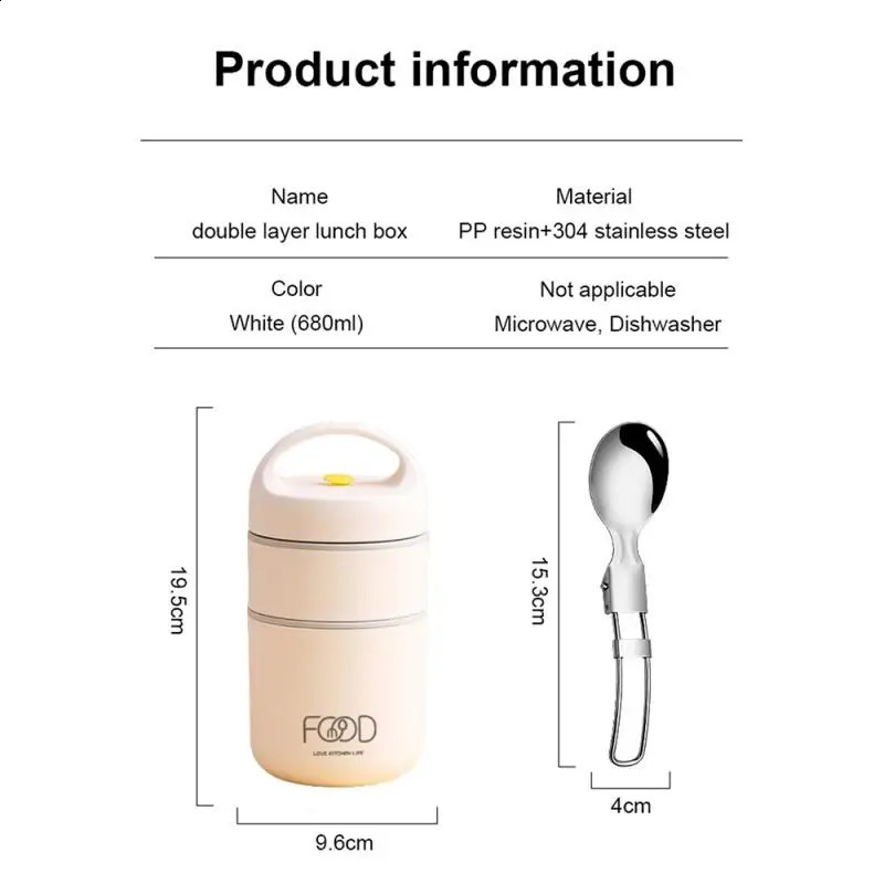 304 Stainless Steel Vacuum Thermal Lunch Box Insulated Lunch Bag Food Warmer Soup Cup Thermos Containers Bento Box for Students 240801