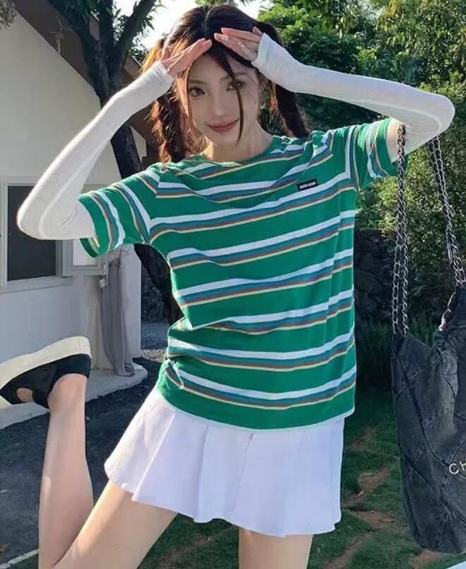 designer t shirt for women summer stripes short sleeve womens tshirt brand top tee MM6688
