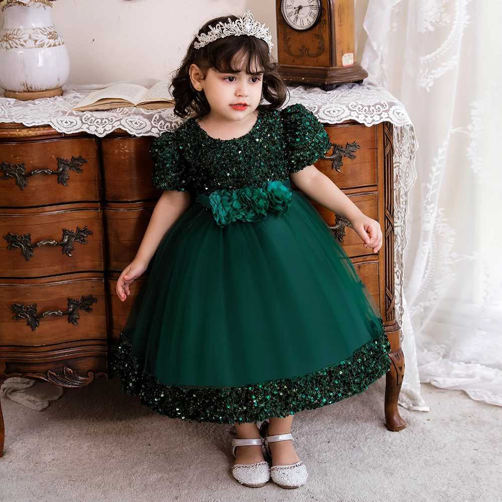 Baby sequin bow baptismal dress for girls celebrating their first birthday party dress white dress for babies and toddlers Vestido X250203