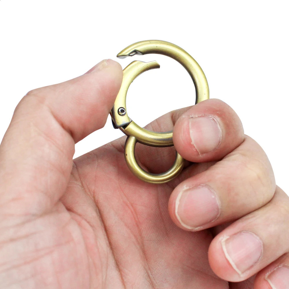 50Pcs Metal Double Circle Snap Hook Spring Gate O Ring Trigger Clasp for Leather Craft Bag Strap Belt Connecting Hardware Access 240731