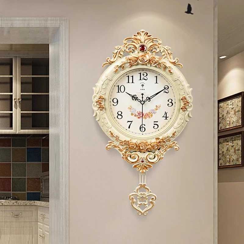 Living Room Nordic Wall Clock Modern Luxury Vintage Unique Home Decor Clock Minimalist Antique Horloge Murale FurnitureM240731