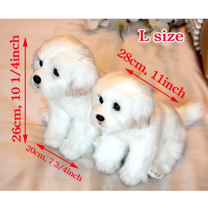 Maltese Stuffed Dog Dolls Plush Toy Cute Simulation Pets Fluffy Baby Birthday Gifts Christmas Children Malzis Puppy Dropshipping Y240801