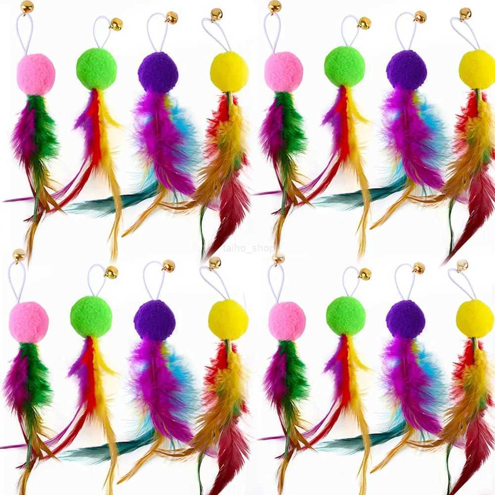 10pcs Cat Wand Toy Refills Cat Feather Toys Accessories for Cat Fishing Pole Assorted Teaser Refills with Bell for Indoor KittenXJ240801