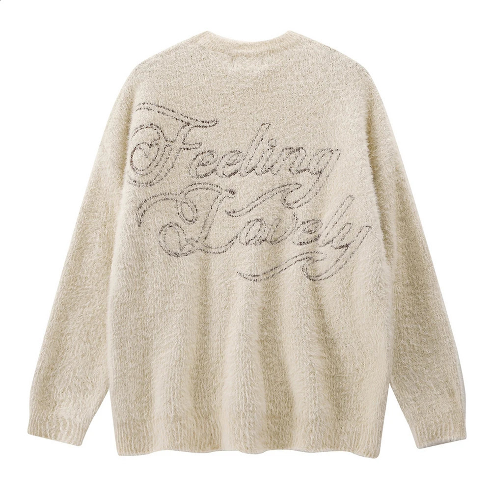 Schoolgirl Y2K Harajuku Goth Angel Print Sweater Long Sleeve Jumper Oversize Knit Autumn Winter Sweater Casual Men Women Sweater 240812