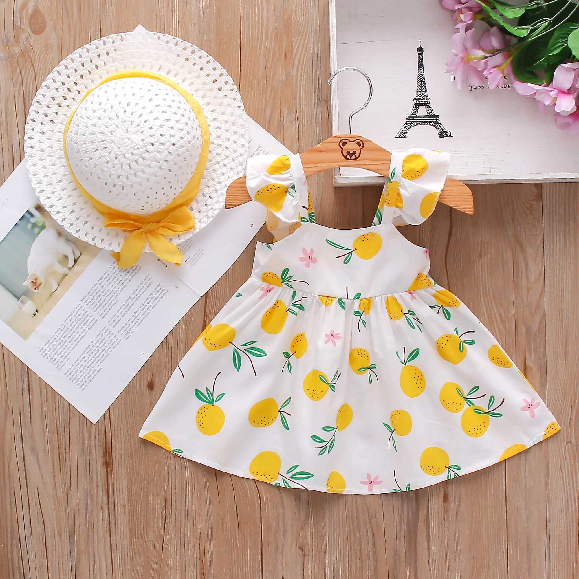 Baby Girl Dress Fruit Print Cotton Fashion Dress Summer New Comfortable Breathable Clothes X250220
