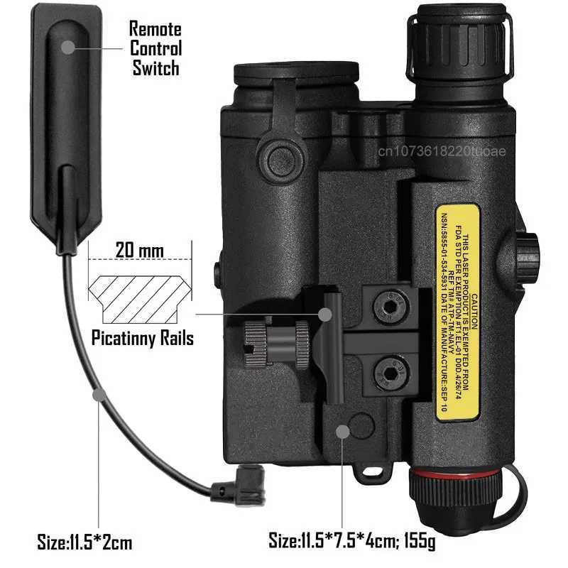 PEQ-15 Visible Red/Green Laser + IR Laser + LED White Flashlight Full Functional for 20mm Rail Tactical Hunting Rifle Gun B240801