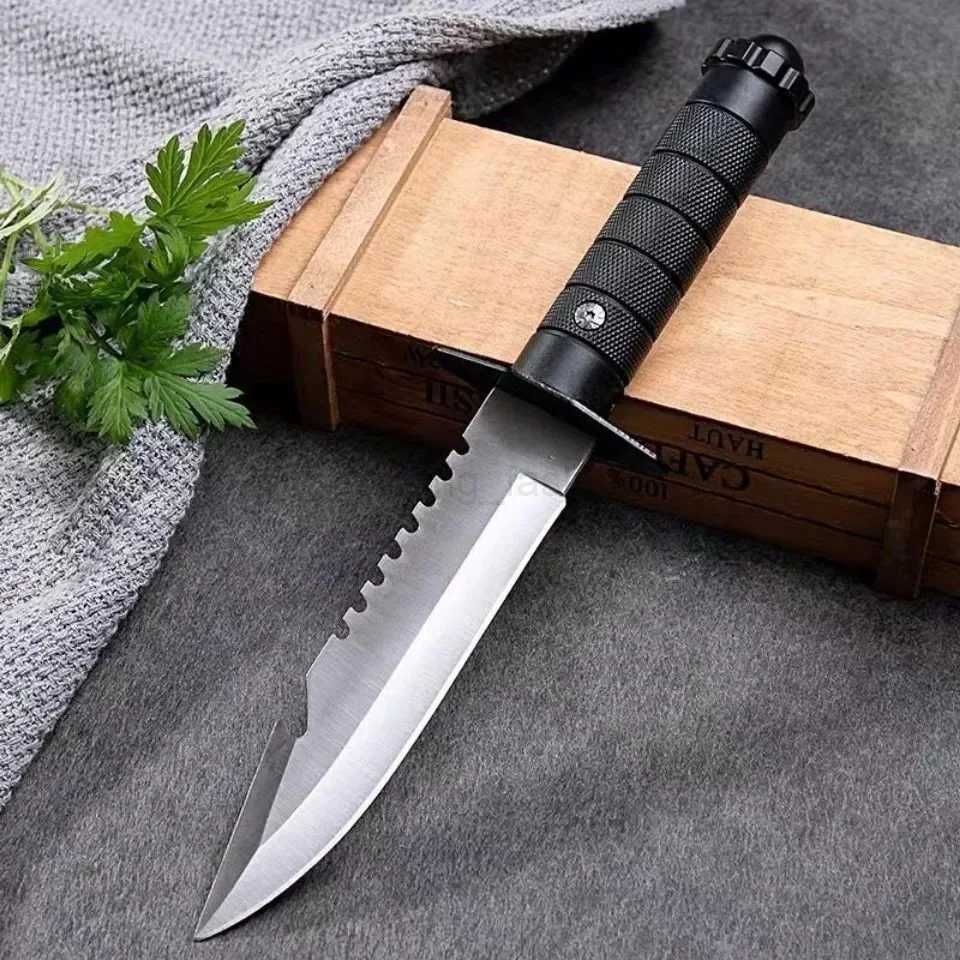 Stainless Steel Knife Steel Tactical Straight Knife Jungle Camping Self-defense Straight Knife Handle Hunting Knife ConvenientXJ240801