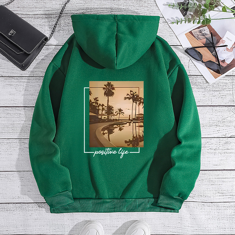 New urban style fashion printed hoodie for autumn winter, hooded back with collar and plush top F8.1#25