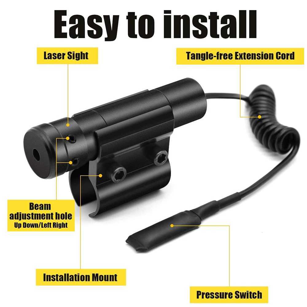Tactical Red Dot Laser Sight Powerful Laser Pointer Pressure Switch Insect Salt Gun Laser Hunting Shooting Airsoft Accesscories B240801