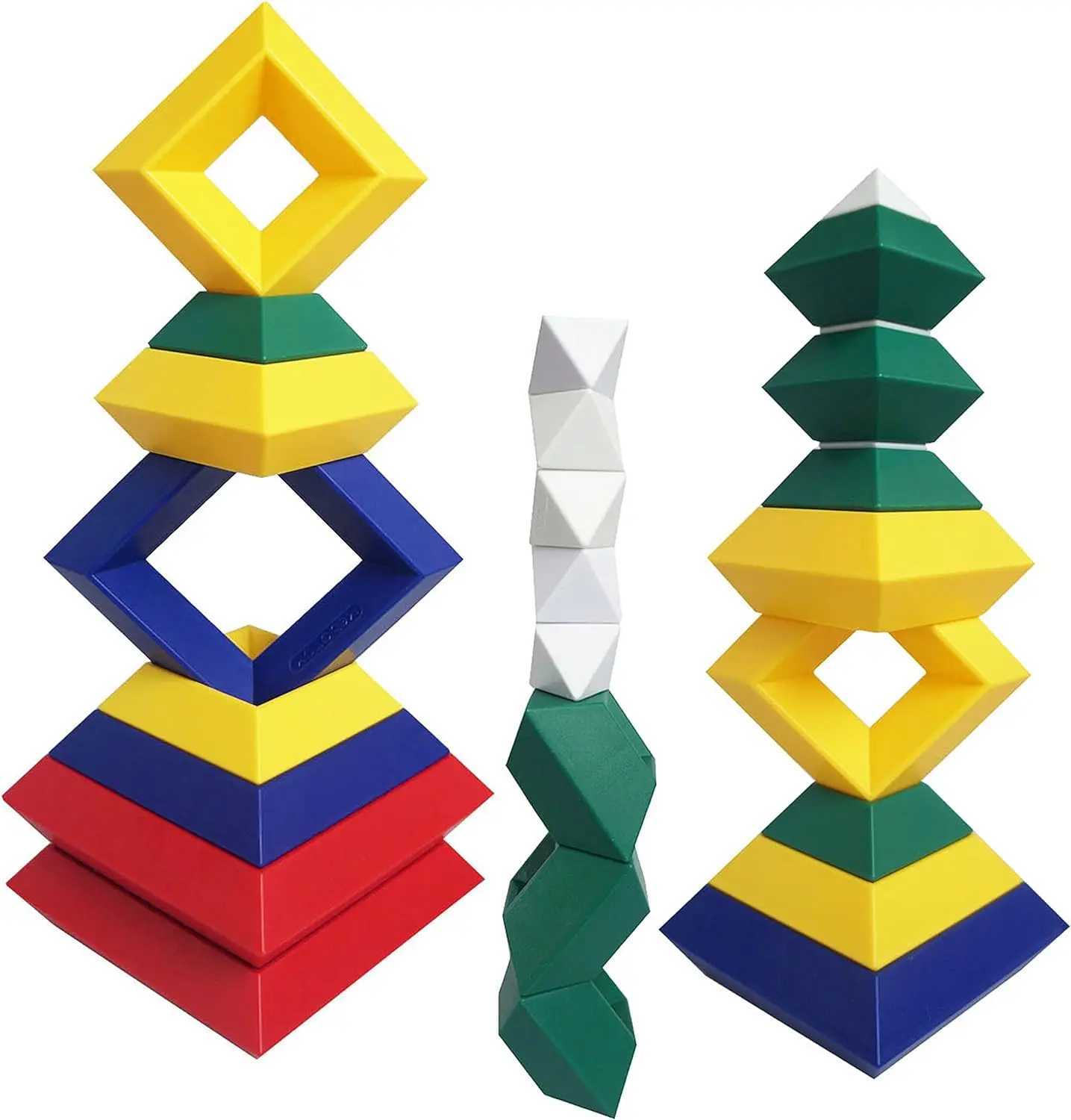 15Pcs Pyramid Stacking Toy Building Blocks 3D Puzzle Brain Teasers Stacker Toy 3D Puzzle Stem Toys Pyramid Speed Cube Y240731