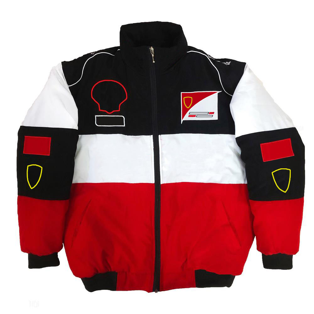 F1 Team Co-branded Racing Men's Long Sleeve Warm Retro Motorcycle Suit Car Workwear Winter Cotton Jacket free shipping