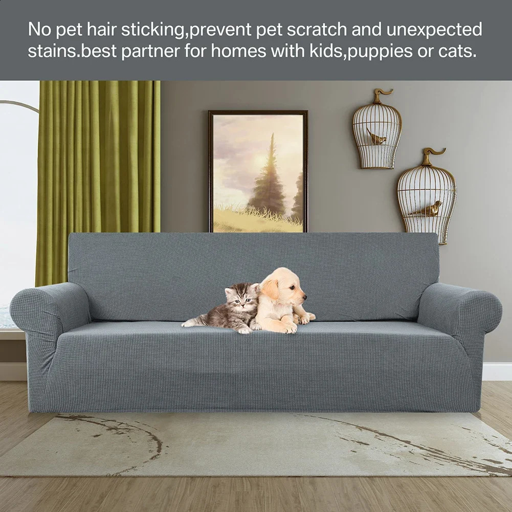 Stretch Sofa Slipcover 1/2/3/4 Seater Sofa Couch Cover Furniture Protector Soft with Elastic for Kids Pets Jacquard Fabric 240801