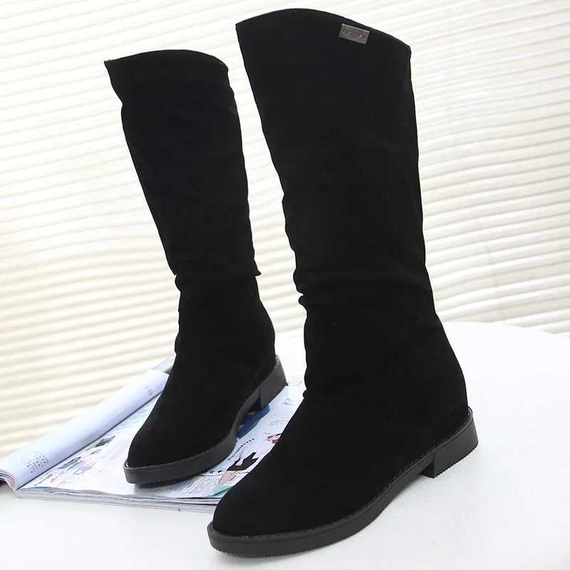 High Quality Warm boots in winter new European Fi frosted with small legs. Warm boots with low heels and warm Vito Knight boots T241206