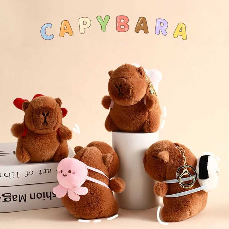 Fashion Capybara Plush Toys Women Cute Capibara Bag Pendant Keychain Kids Backpack Decor Party Birthday Gift Fluffty Doll Y240801