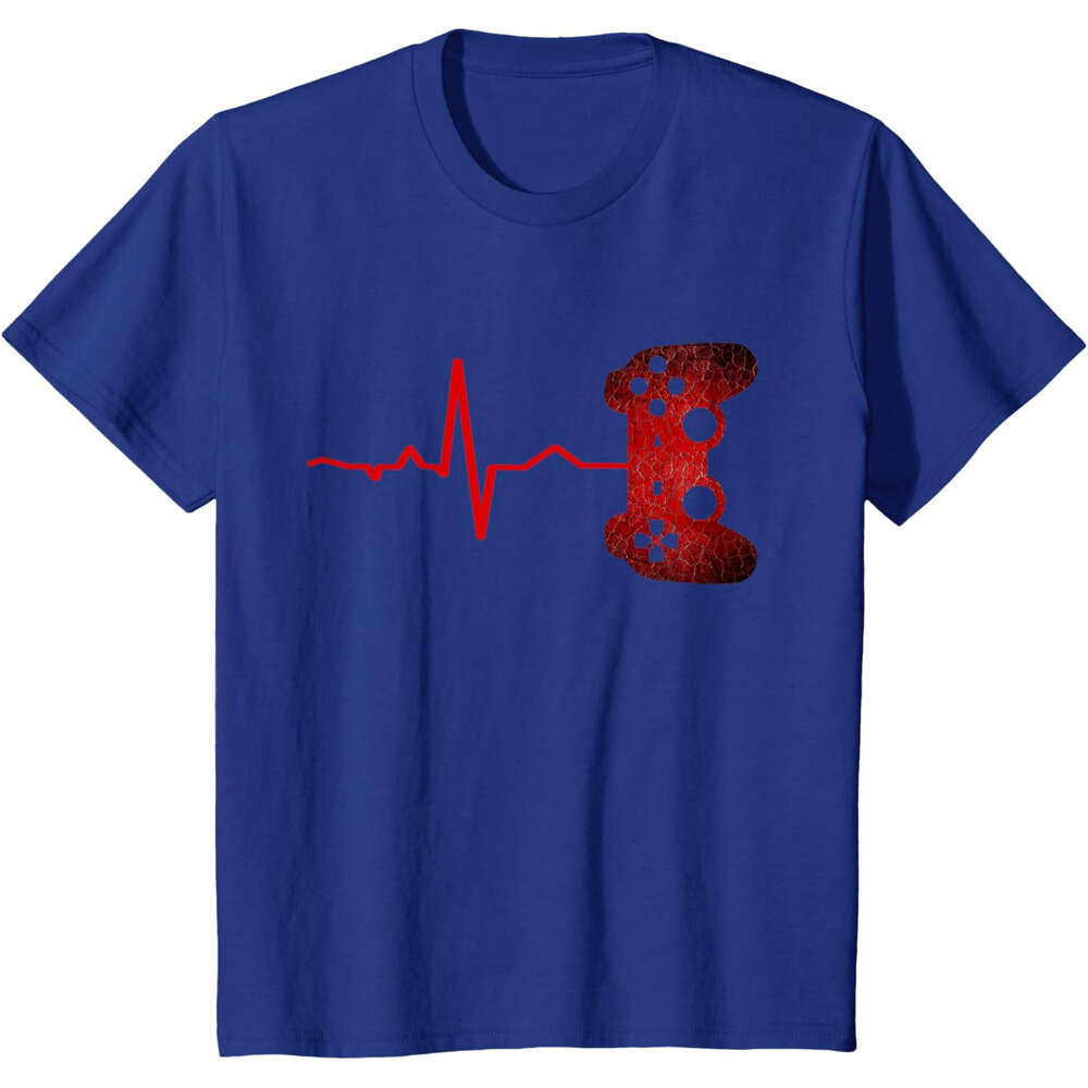 T shirt Mens Gamer Heartbeat Video Games Gaming Boys Teens Men T-Shirt shirts tshirt graphic tee Casual tops summer clothes Short sleeve Free shipping