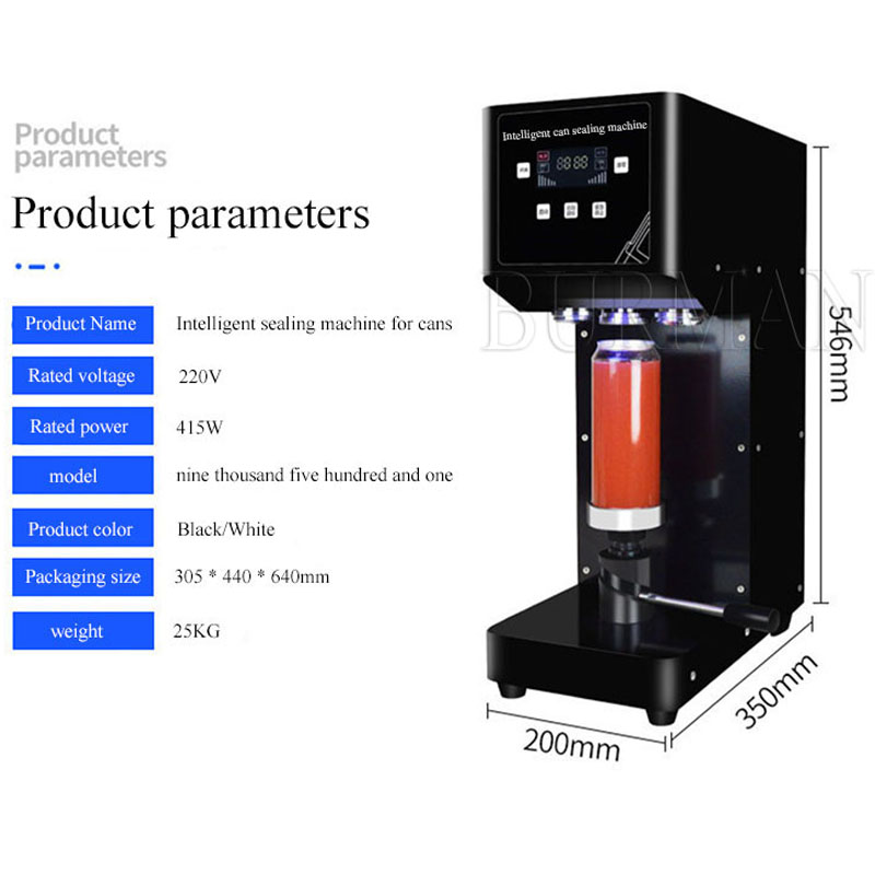 Commercial Automatic Tin Can Sealing Machine Soda Sealer Cup Body Rotation Aluminum Beer Bottles Pet Jar Cans Seamers