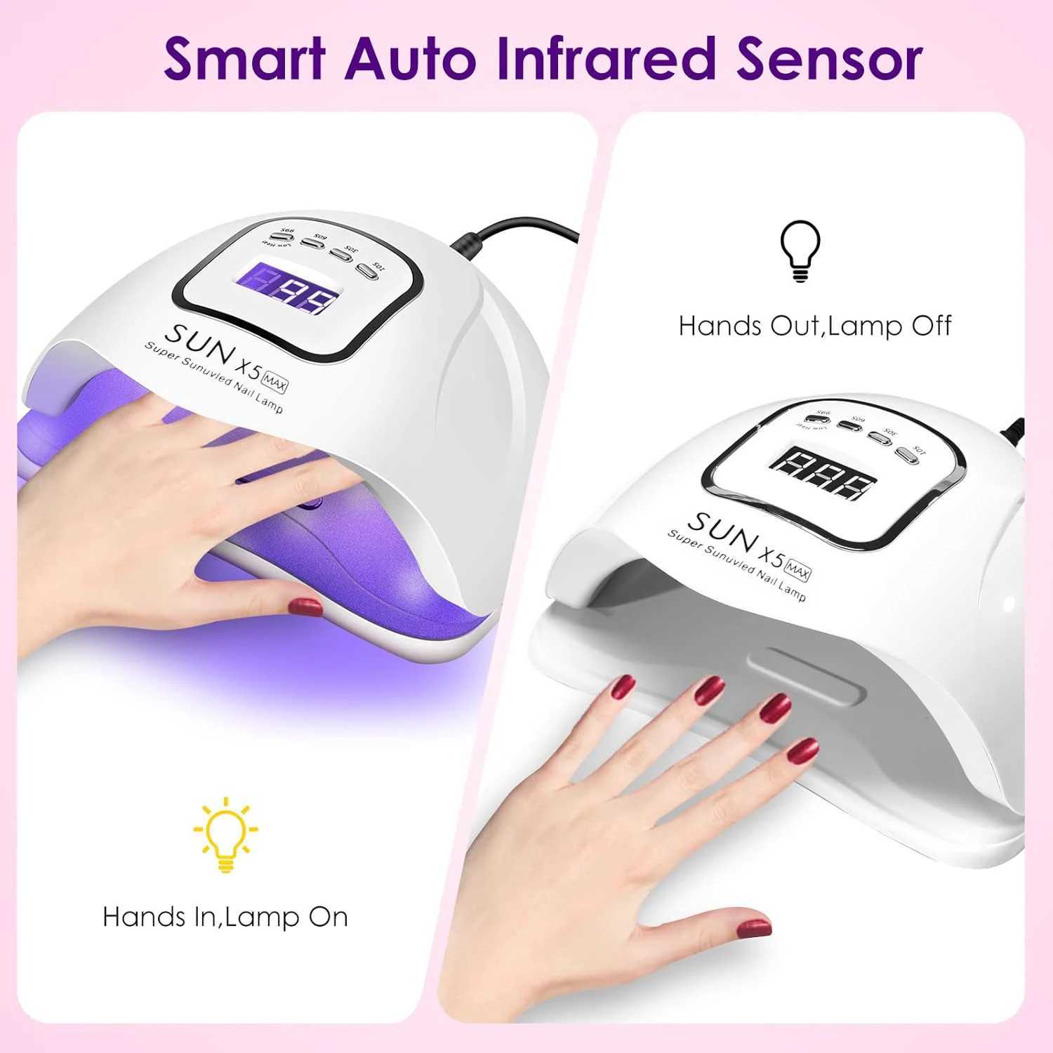 SUN X5 MAX Professional UV LED Nail Dryer Light for Nails Drying Machine Manicure Gel Polish Curing Lamp with 4 Timer SettingsCL2400806