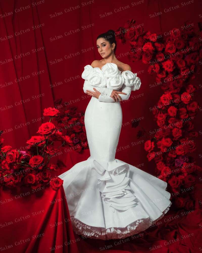 Elegant Matte Satin Mermaid Dress Off Shoulder Ral Woman Clothes D Wers Evening Dresses Ever Pretty Gown Lz0304