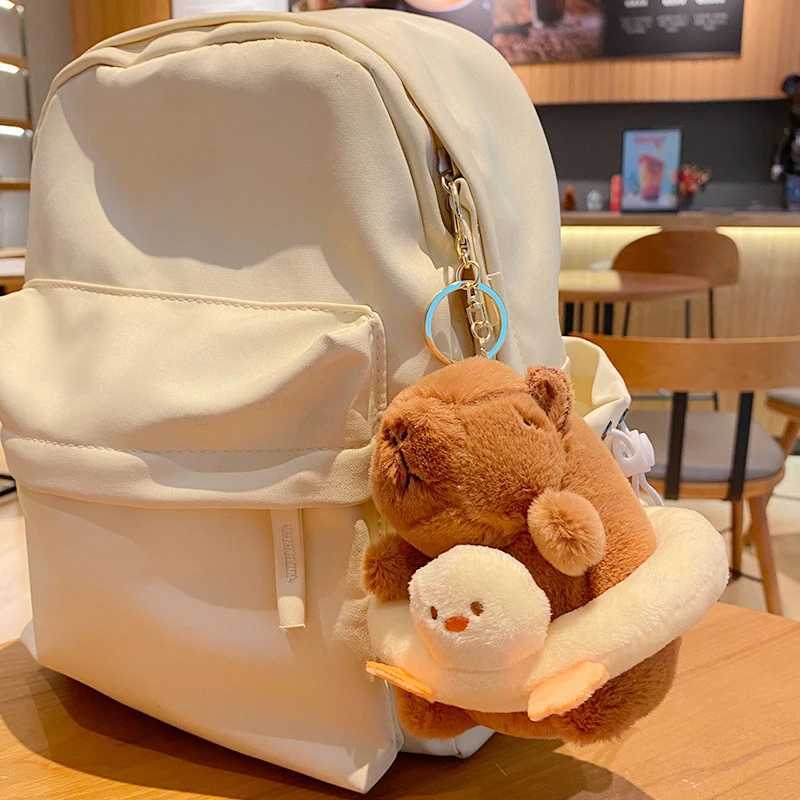 Fashion Capybara Plush Toys Women Cute Capibara Bag Pendant Keychain Kids Backpack Decor Party Birthday Gift Fluffty Doll Y240801