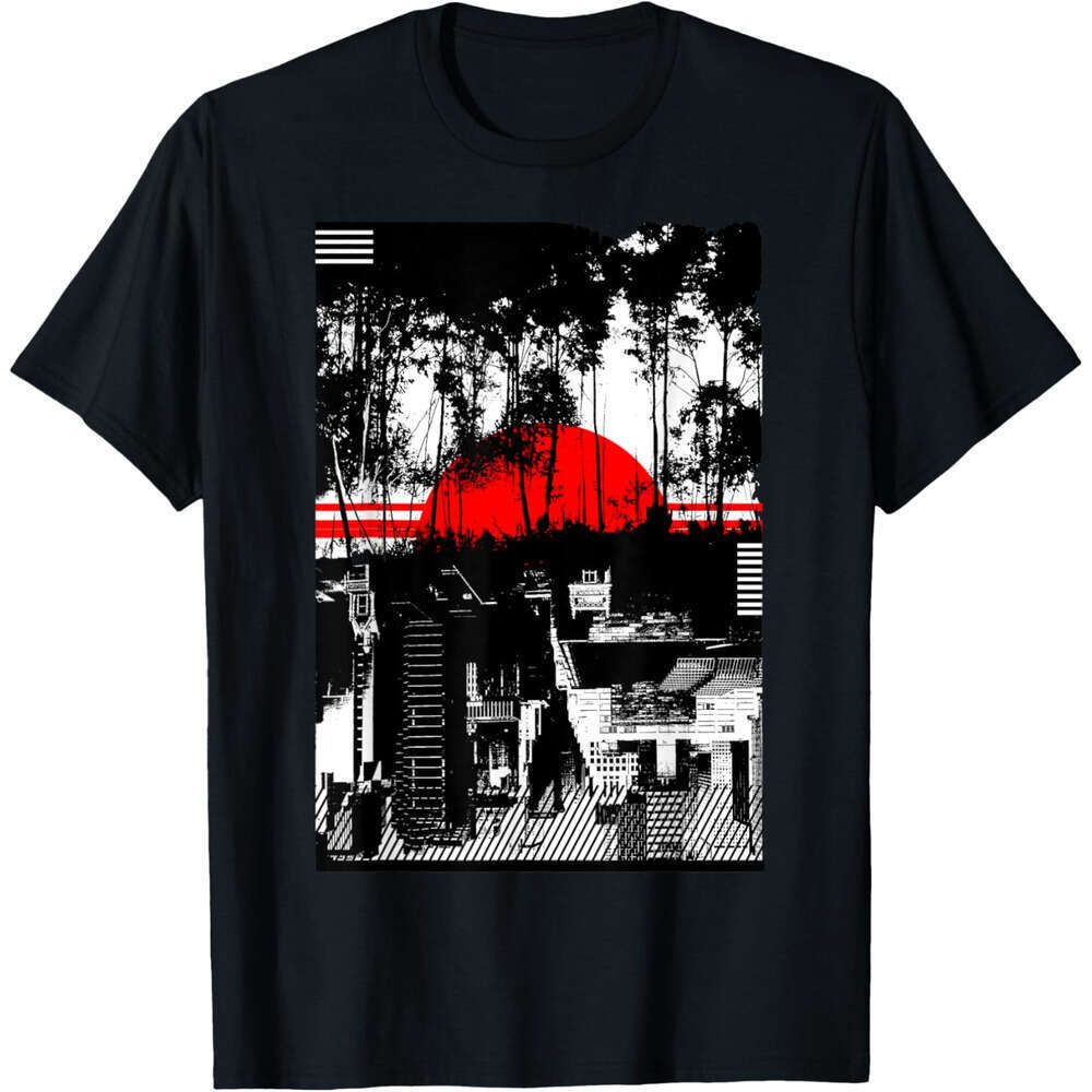 T shirt Mens Urban City Silhouetted Tonal Black Graphic T-Shirt shirts tshirt graphic tee Casual tops summer clothes Short sleeve Free shipping