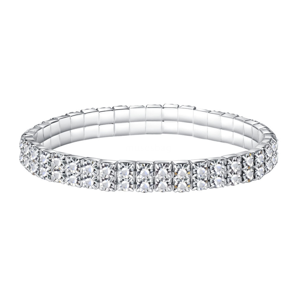 Bridal jewelry set stylish simple diamond bracelet earrings necklace PU sequin clutch dinner bag four-piece set