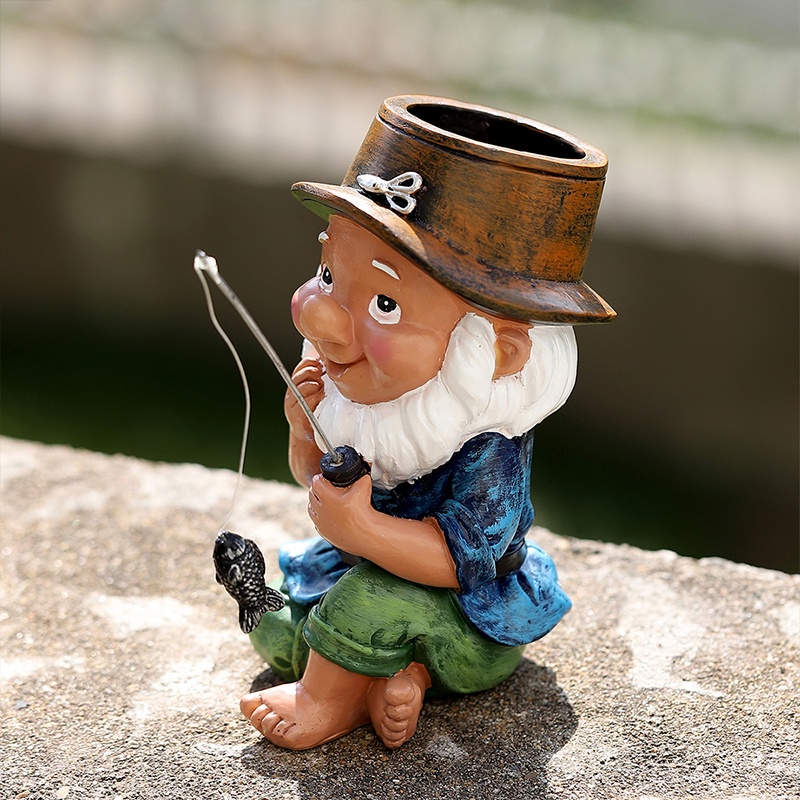 Fishing Old Man Statue Resin Crafts Garden Decorations Spot Garden Decoration Patio Arrangement