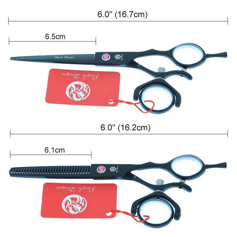New Arrival Purple Dragon 6 inch Hair Thinning Scissors Cutting Professional Hairdressing Scissors 440C Swivel Thumb Haircut Shears A0121B Z241213