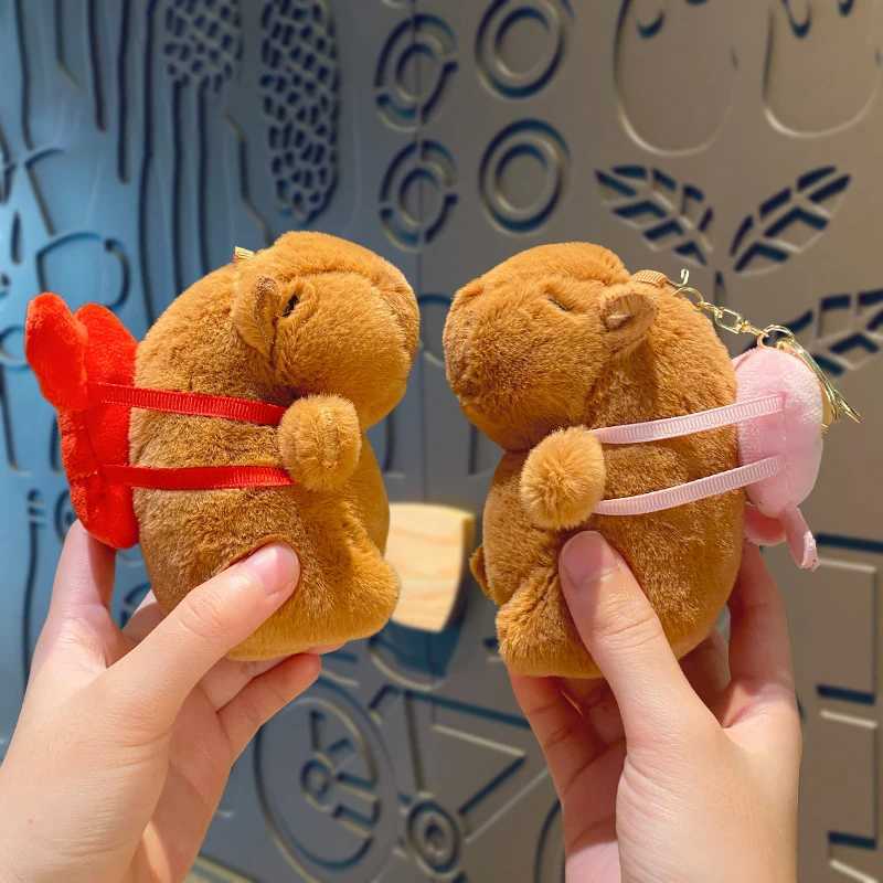 Fashion Capybara Plush Toys Women Cute Capibara Bag Pendant Keychain Kids Backpack Decor Party Birthday Gift Fluffty Doll Y240801