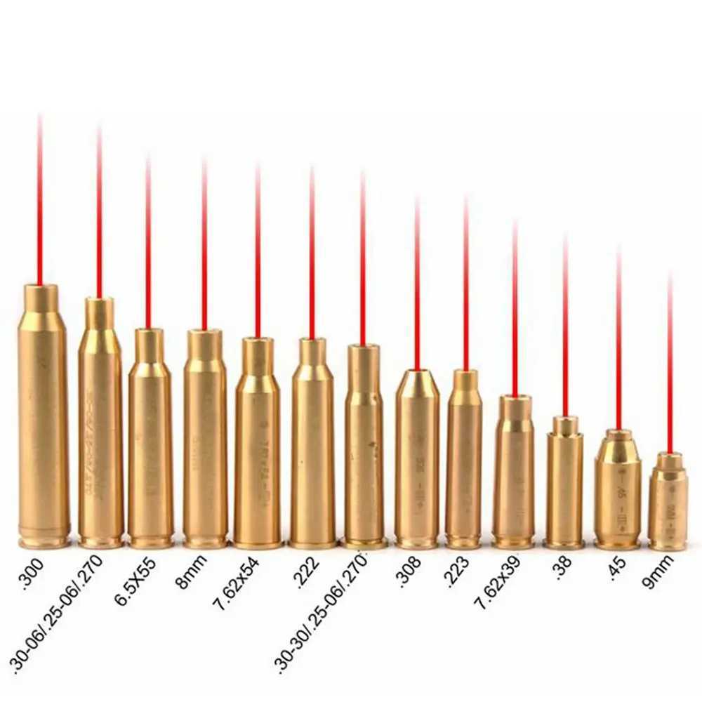 Tactical Red Laser Bore Sighter Hunting Shooting Training Lasers Calibrator for 9mm 12GA 20GA .223 .308 7.62 Caliber Gun Sight B240801
