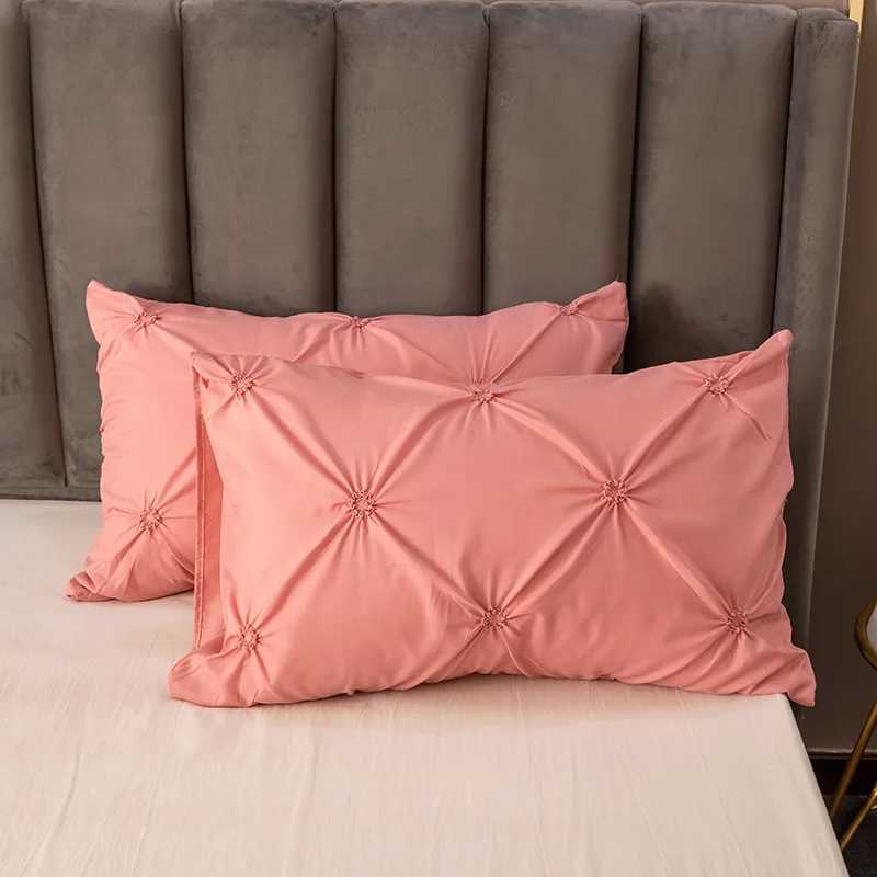 High quality 3D spliced pleated duvet cover set 220x240 solid color single and double-layer duvet cover W240801