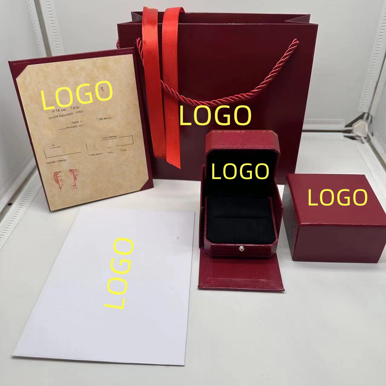 Designer Jewelry Boxes Red Color 3pieces /SET Box Ring Case Necklace Box Earring Bracelet Box For Gift Packaging Box