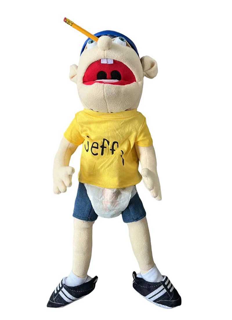 60cm Jeffy Hand Puppet Plush Children Soft Doll Talk Show Party Props Christmas Doll Plush Toys Puppet Kids Gift Y240801