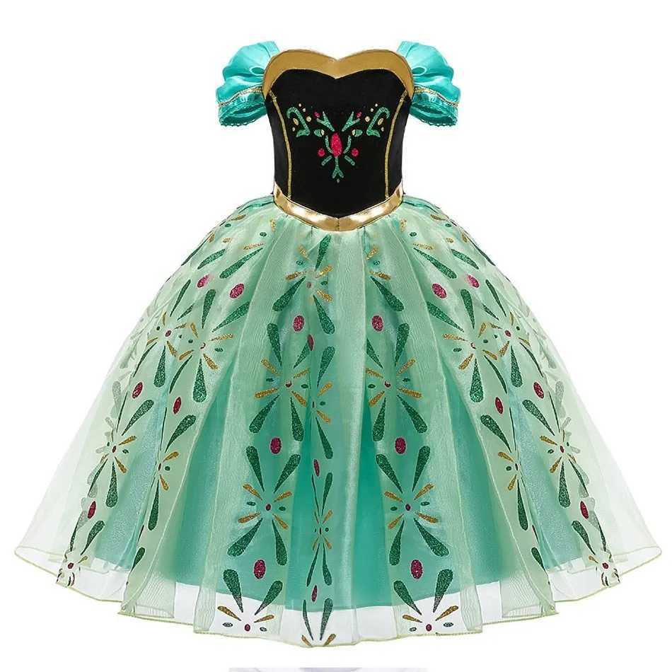 Girl Anna Elsa Dress Kids Halloween Cosplay Costume Children Princess Dresses Carnival Birthday Elegant Party Clothes 3-10 Years Y240731