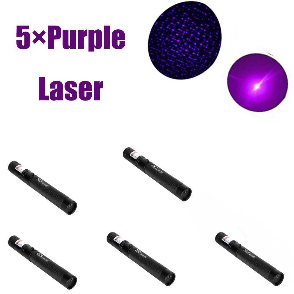 5PCS Laser flashlight green red blue purple laser pen remote command lecturing teaching hunting laser device field traveler B240801