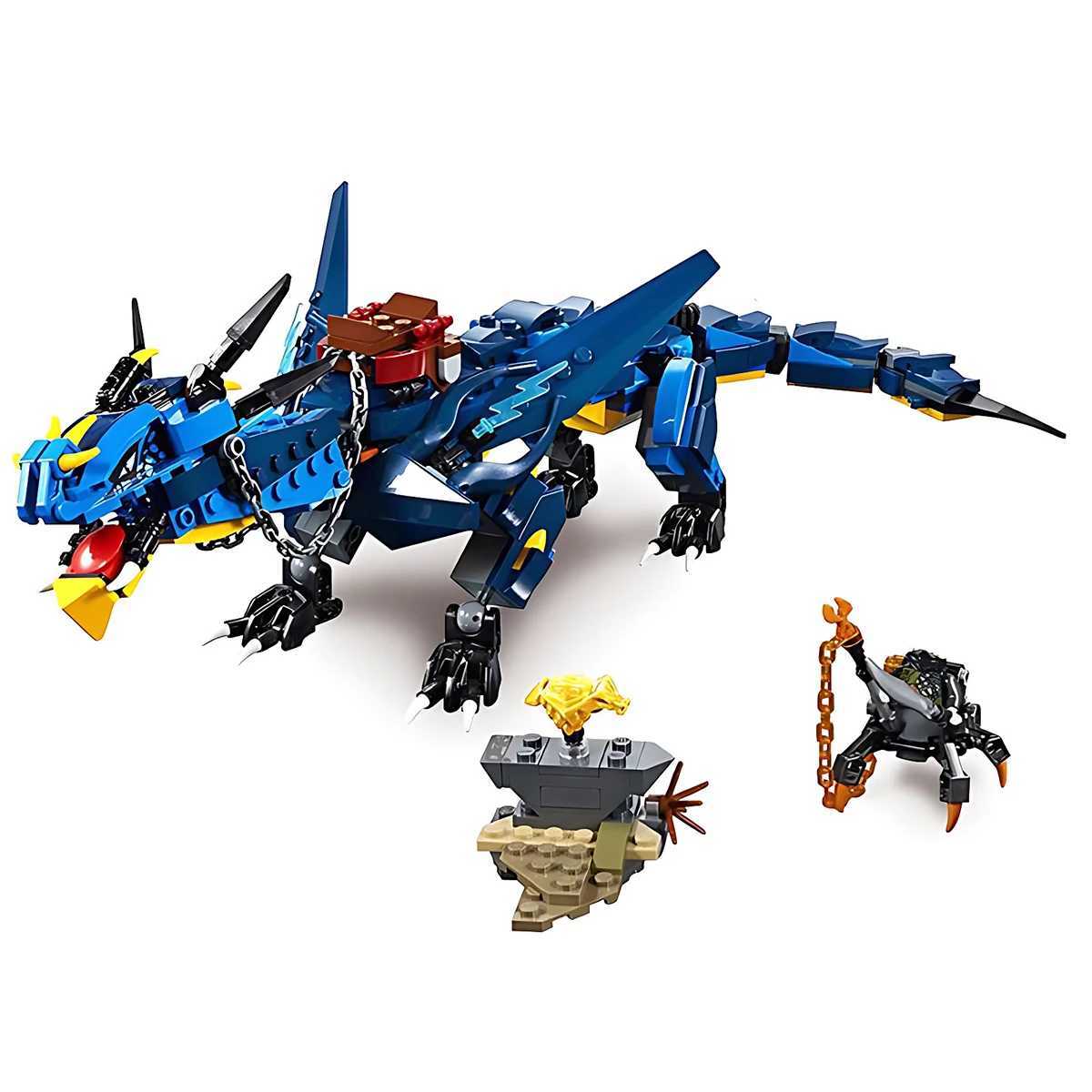 2024 New Movie Jays Blue Mecha Dragon Of Thunder And Storm Blue Building Blocks with Figure Toys Gifts For Adult Kids Y240731
