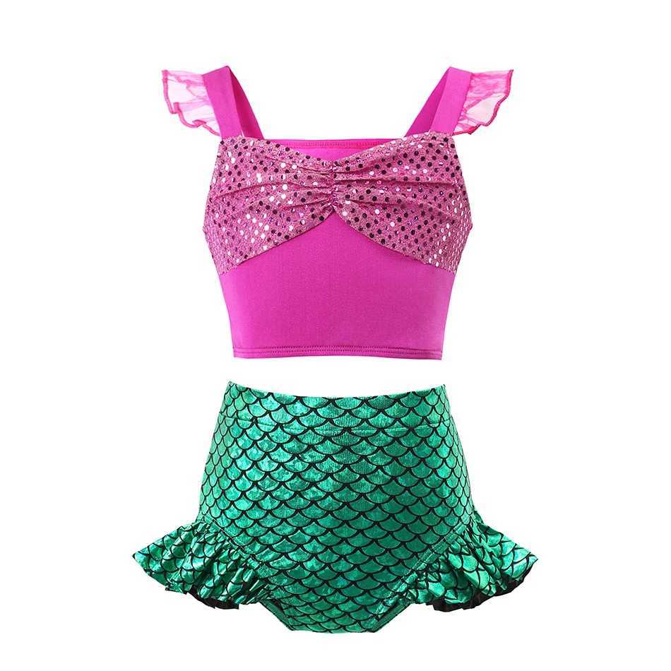 2025 Girls Summer Swimming Baby Bathing Suit Kids Little Mermaid Swimwear Swimsuit Children Princess Costume X250224