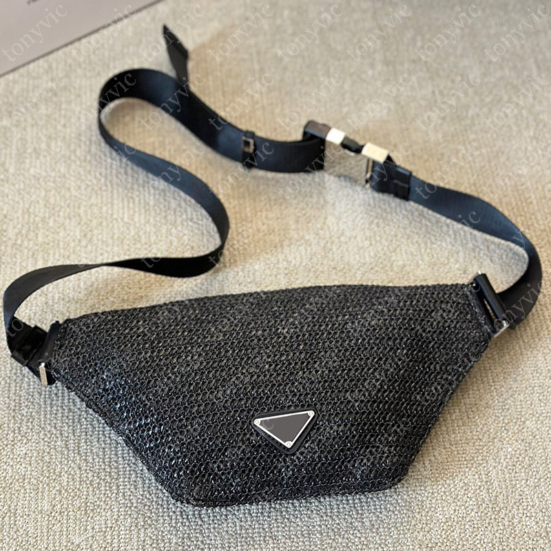 Luxury Straw Designer Bum Bag Summer Luxury Fanny Pack For Men Pillow Belt Waist Bag Beach Fashion Chest Bags Bumbag