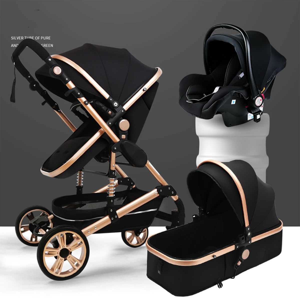 Baby stroller 3 in 1 stroller folding two-sided child four seasons stroller baby carriage high landscape Newborn Travelling Z250319