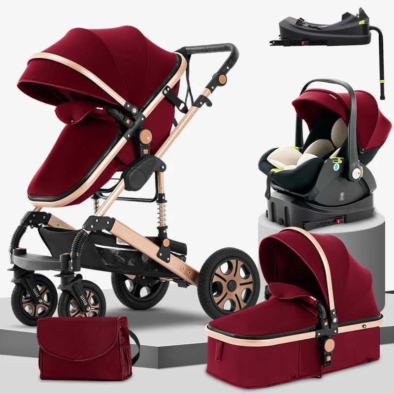 3-in-1 baby stroller baby travel system 3-in-1 baby stroller with Isofix base foldable newborn Pram reversible standard baby stroller Z250319