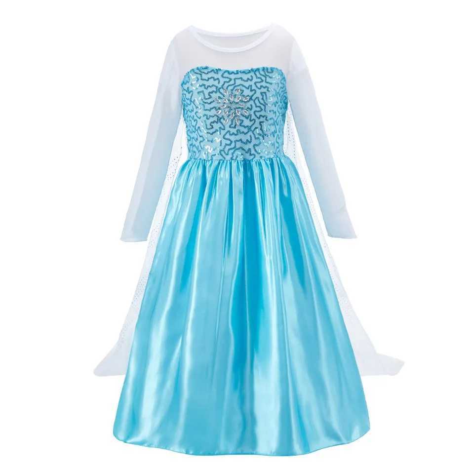Girl Anna Elsa Dress Kids Halloween Cosplay Costume Children Princess Dresses Carnival Birthday Elegant Party Clothes 3-10 Years Y240731