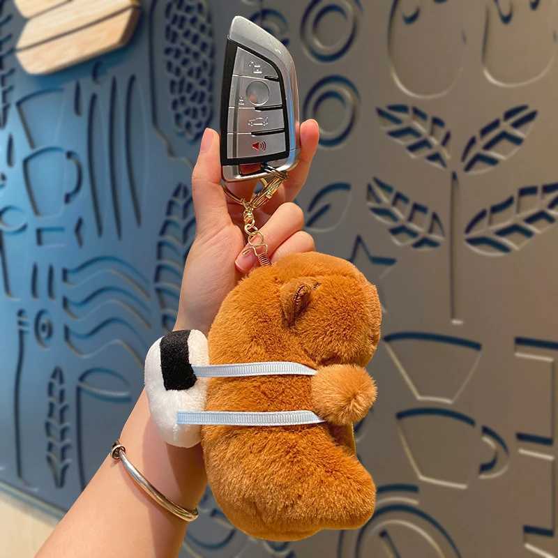 Fashion Capybara Plush Toys Women Cute Capibara Bag Pendant Keychain Kids Backpack Decor Party Birthday Gift Fluffty Doll Y240801