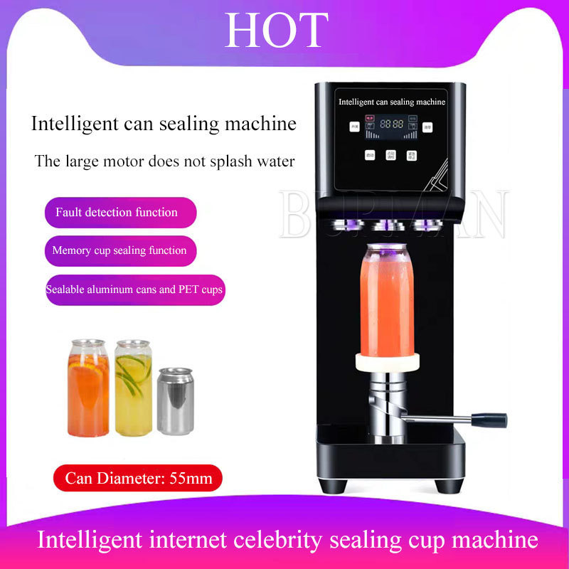 Commercial Automatic Tin Can Sealing Machine Soda Sealer Cup Body Rotation Aluminum Beer Bottles Pet Jar Cans Seamers