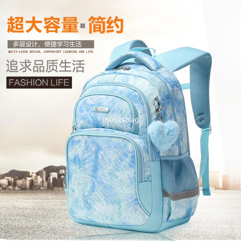 New large capacity schoolbag primary school students 3-6 grade girls ultra light ridge protection children backpack girl backpack wholesale