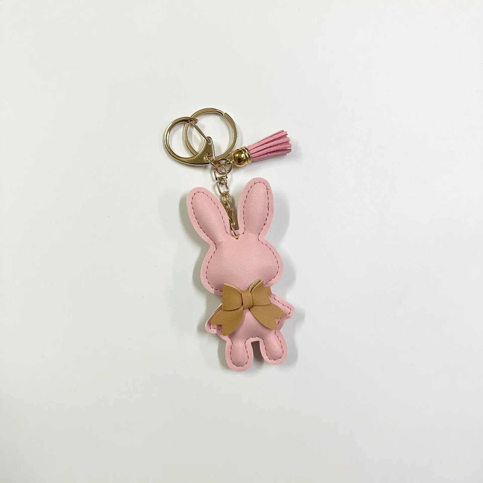 Cute Rabbit Bag Pendant Leather Car Keychain Little Cartoon Keyring Girl Gift 240731